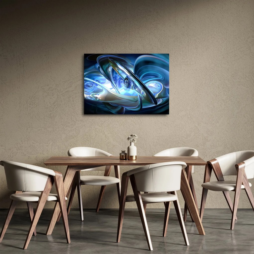 Kék fraktálos kép (70x50 cm)