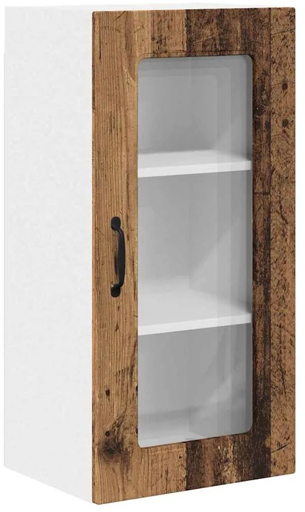 Fali konyhaszekrény 2 pcs Öreg fa 40 x 31 x 80 cm Faanyag