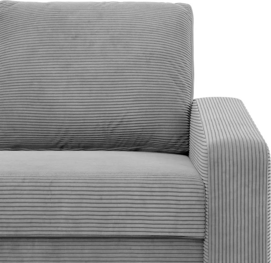 Zeus kanapéágy, kordbársony, bonell töltet, döntött kartámasz, szürke