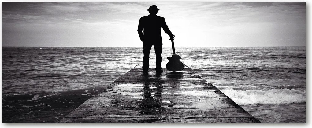 Lacobel a konyhaszekrény alá Gitáros a mólón XXL