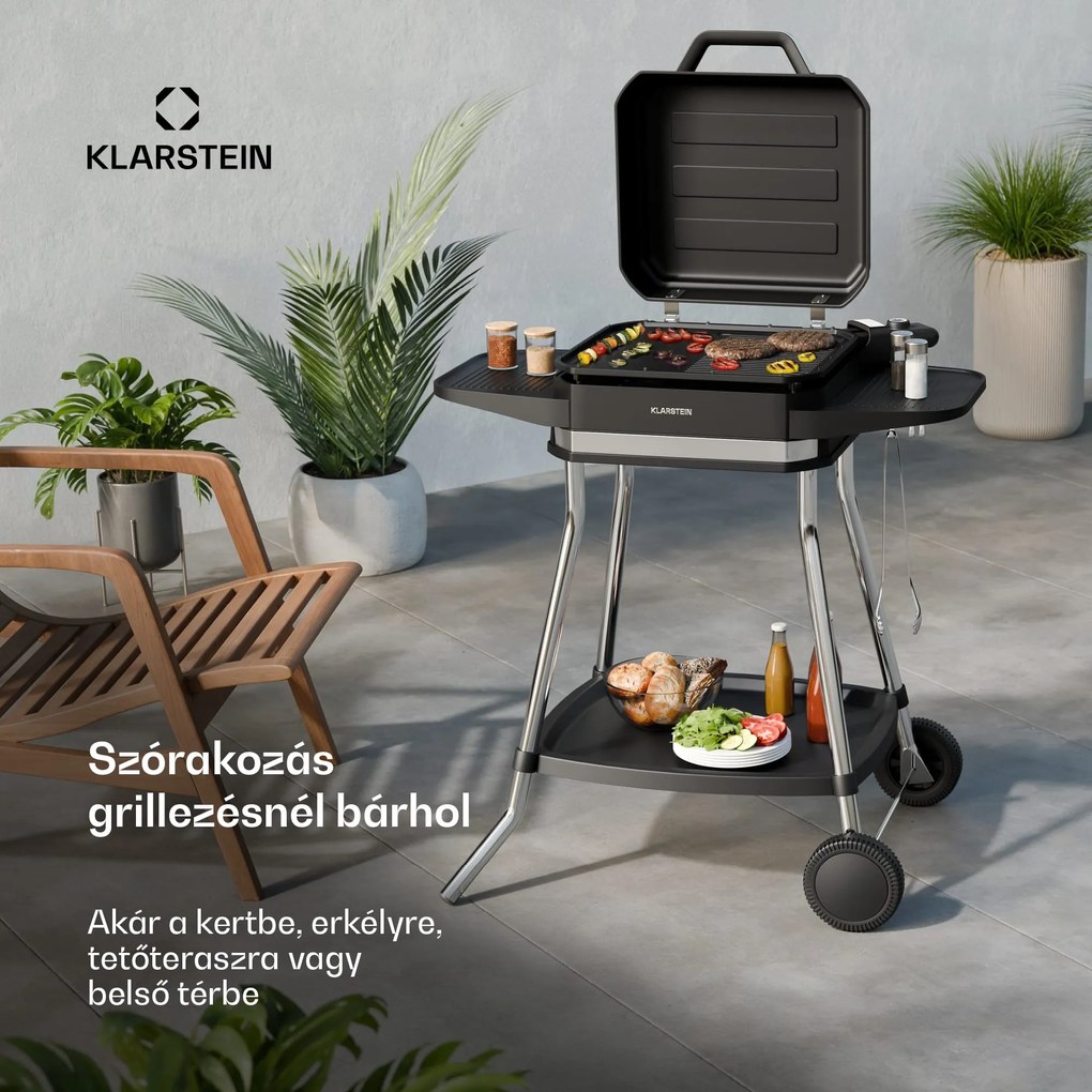 Klarstein Gatsby elektromos grill, Beltéri és kültéri használat, 3050 W, EasyGrill Concept, 240 °C-ig