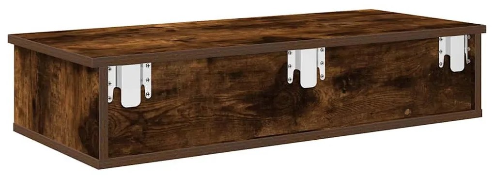 Falipolc fiókokkal füstölt tölgy 80x31x17 cm műszaki fa