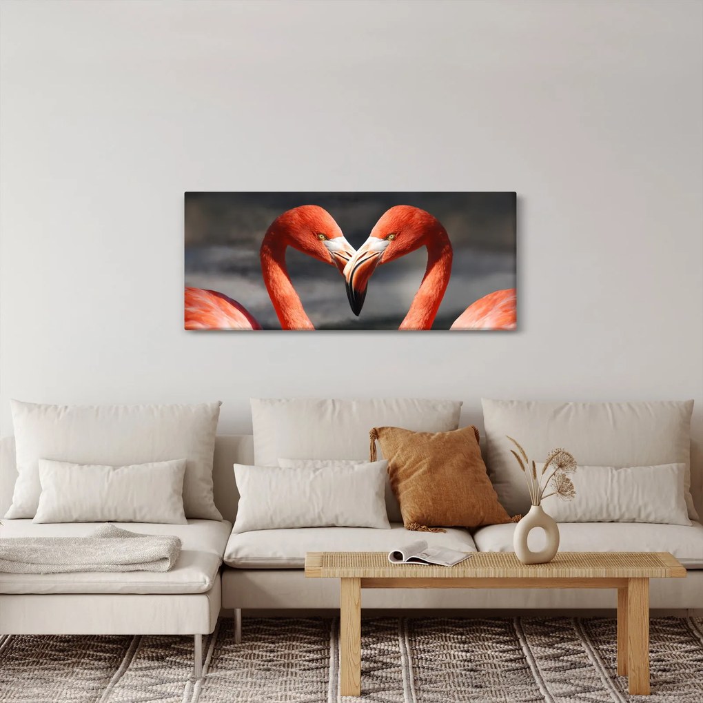 Két szerelmes flamingó képe (120x50 cm)
