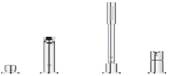GROHE 19577001 - Fürdőkádhoz négylyukú kombinált csaptelep LINEARE, fényes króm