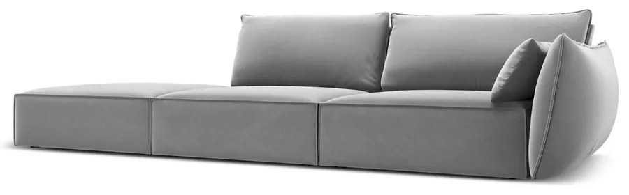 Világosszürke bársony kanapé, jobb oldali 264 cm Vanda – Mazzini Sofas
