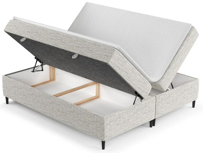 Világosszürke ágyneműtartós boxspring ágy 140x200 cm Araya – Maison de Rêve