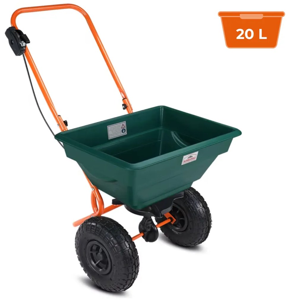 SEED szórókocsi, 20l, zöld/narancs Gardebruk