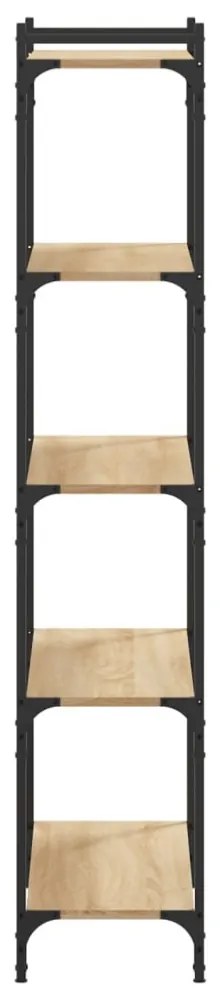 5 szintes sonoma tölgy szerelt fa könyvespolc 80 x 30 x 154 cm