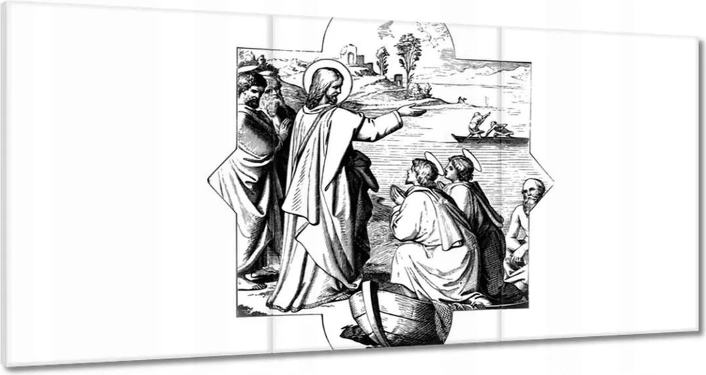 Vászonkép 120x60 Jézus a halász Halászhajó