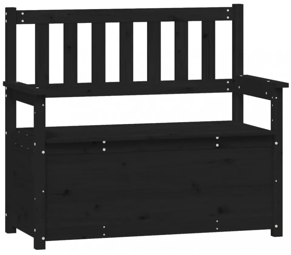 fekete tömör fenyőfa pad 112,5 x 51,5 x 96,5 cm