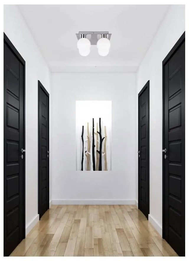 Ezüstszínű mennyezeti lámpa üveg búrával 25x25 cm Oden – Candellux Lighting