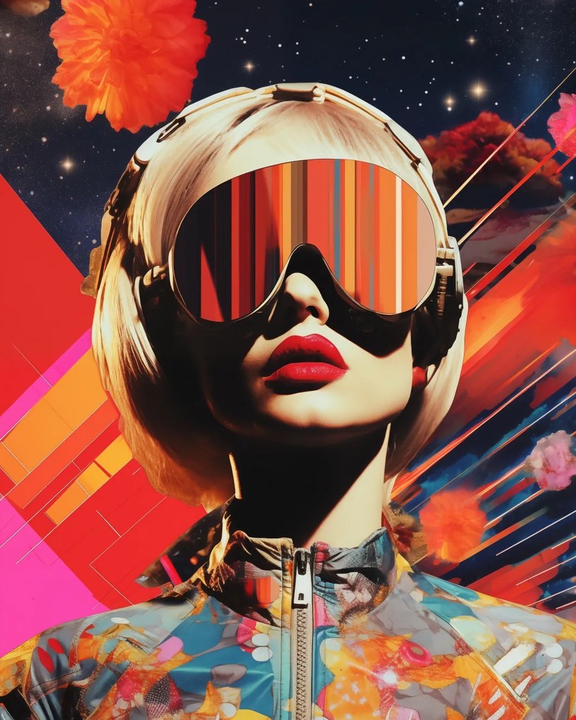 Poszter 40x50cm Retrofuturisztikus Múzsa