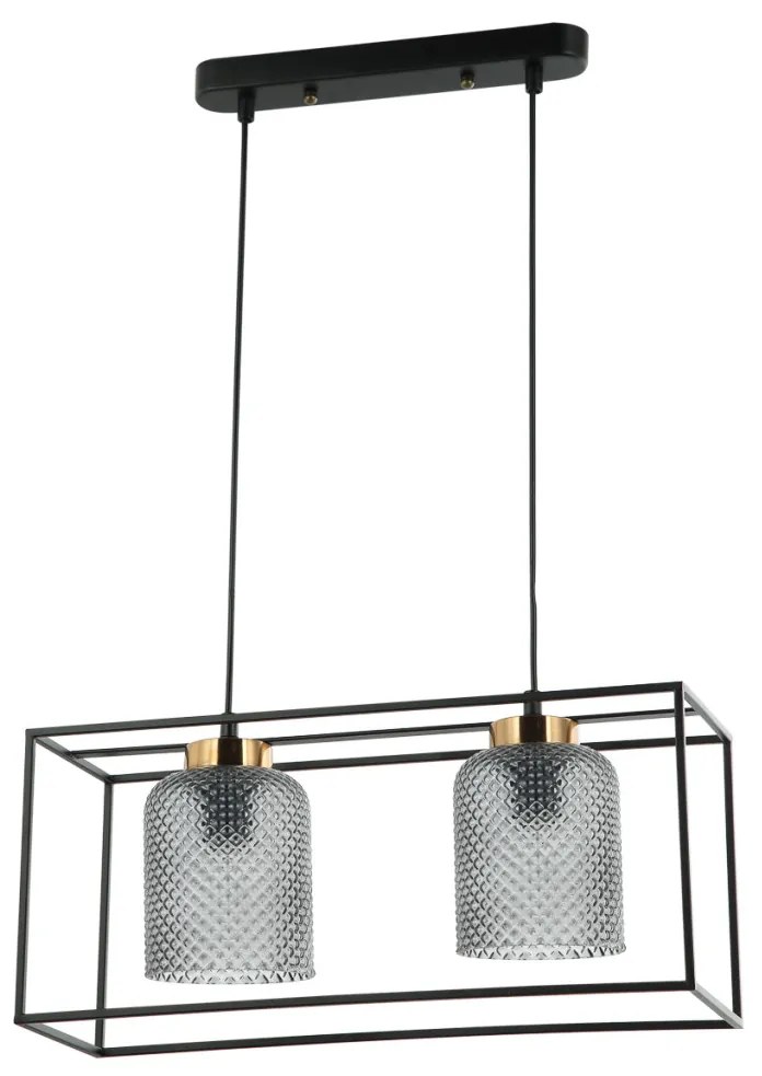 ITALUX PND-23231-2-BK-SG SINELLA Modern Függesztett Lámpa Fekete, Füstös E27 IP20