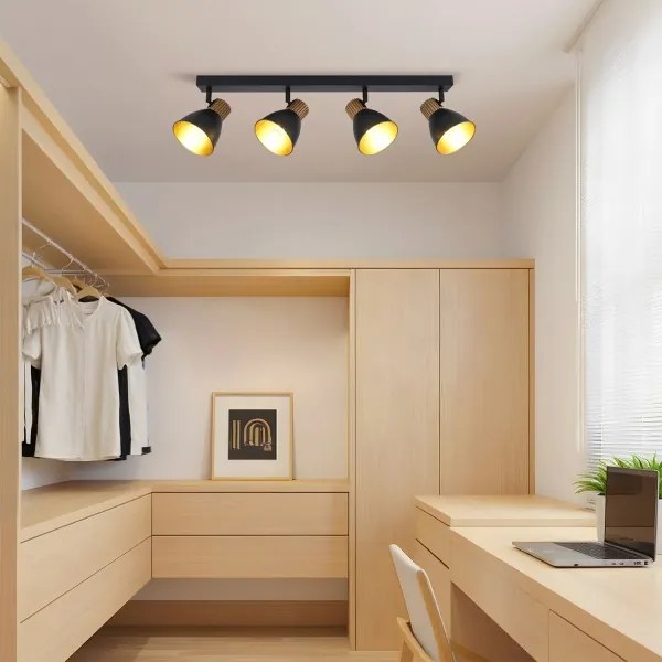 Brilagi - Spotlámpa ODENSE 4xE14/10W/230V kaucsukfa/fekete