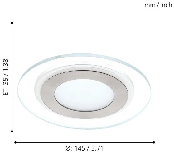 Eglo 95932 - LED Beépíthető lámpa PINEDA 1 1xLED/11W/230V