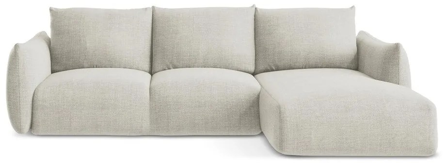 Bézs kinyitható sarokkanapé (jobb oldali-heverő résszel) Leila – Makamii