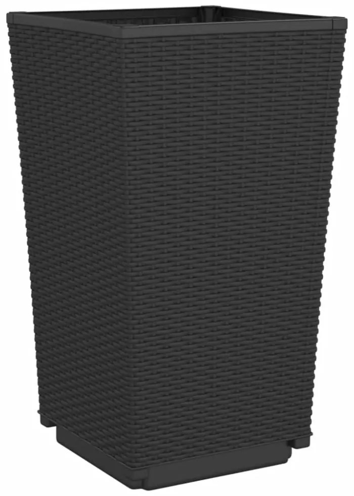 2 db fekete polipropilén kerti ültetőláda 32,5 x 32,5 x 57 cm