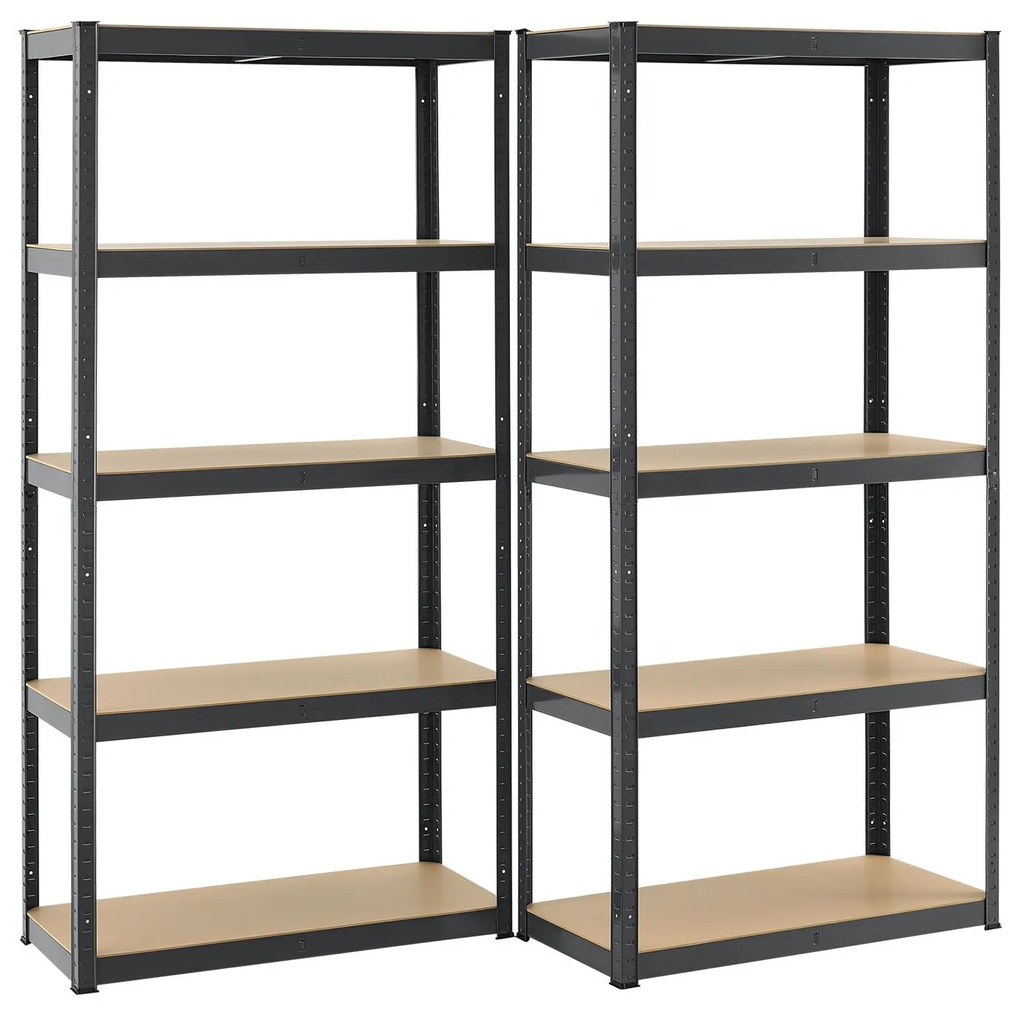 Juskys 2 darabos polcrendszer szett - 180x90x40 cm - szürke