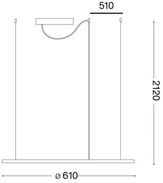 Ideal Lux - LED Csillár zsinóron HULAHOOP LED/28W/230V 3000K átm. 61 cm CRI 90 fehér