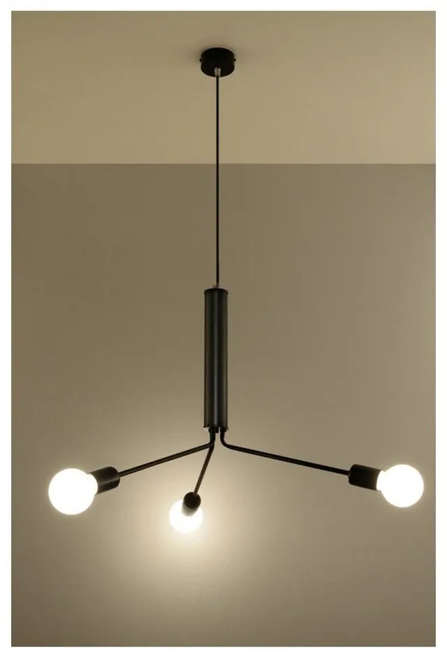 Fekete függőlámpa fém búrával ø 74 cm Donato – Sollux