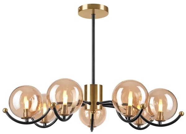 Csillá rrúdon GEORGIA 7xE14/5W/230V arany/füstös bézs