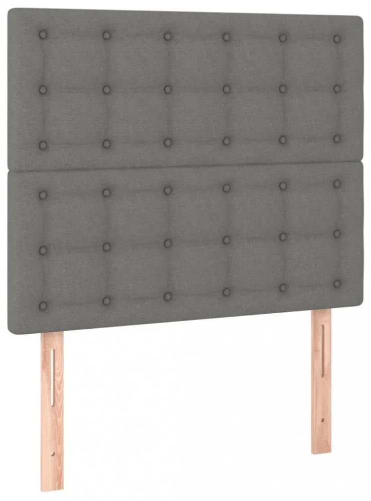sötétszürke szövet ágykeret fejtámlával 80 x 200 cm