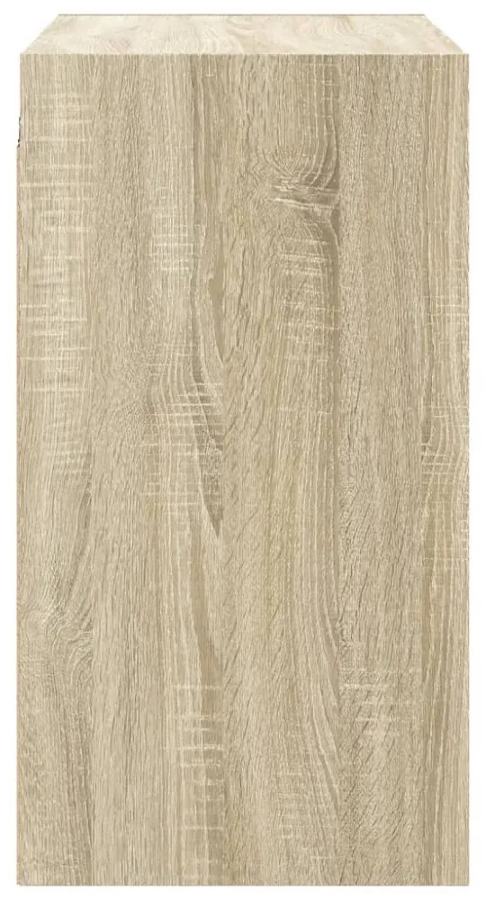 sonoma-tölgyszínű faliszekrény üvegajtókkal 68 x 37 x 68,5 cm