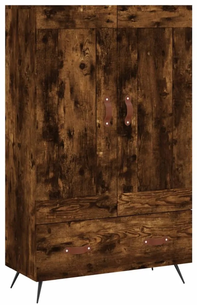 füstös tölgy színű szerelt fa magasszekrény 69,5 x 31 x 115 cm