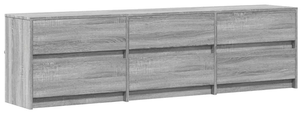 szürke sonoma színű szerelt fa LED-es TV-szekrény 180x34x50 cm