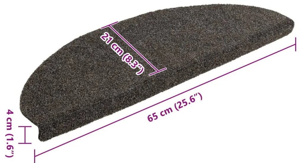 10 db antracit tűlyukasztott öntapadó lépcsővédő 65 x 21 x 4 cm