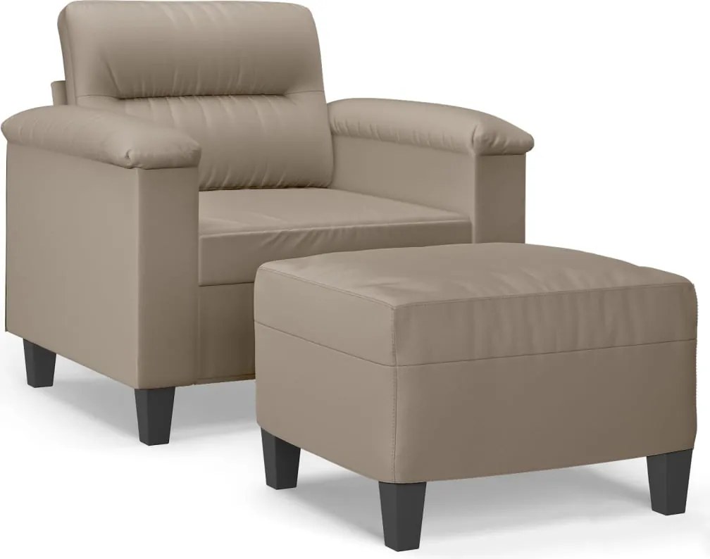 vidaXL tópszínű mikroszálas szövet kanapéfotel lábtartóval 60 cm