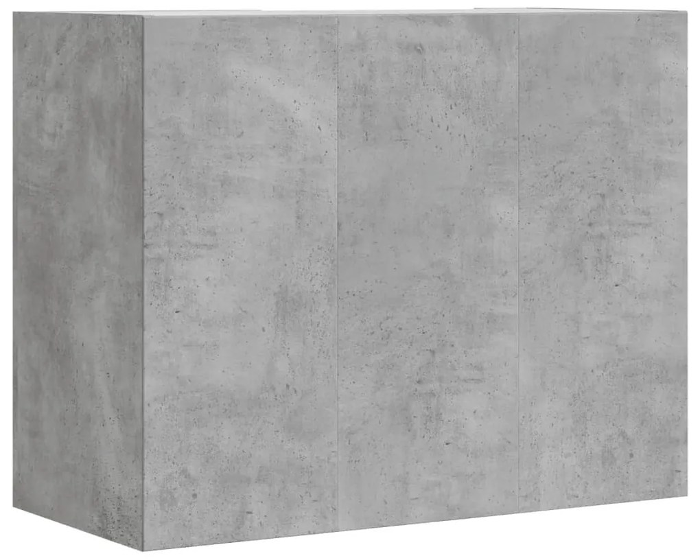 betonszürke szerelt fa faliszekrény 75 x 35 x 60 cm