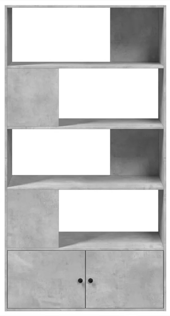 betonszürke szerelt fa könyvespolc 100 x 36 x 189 cm