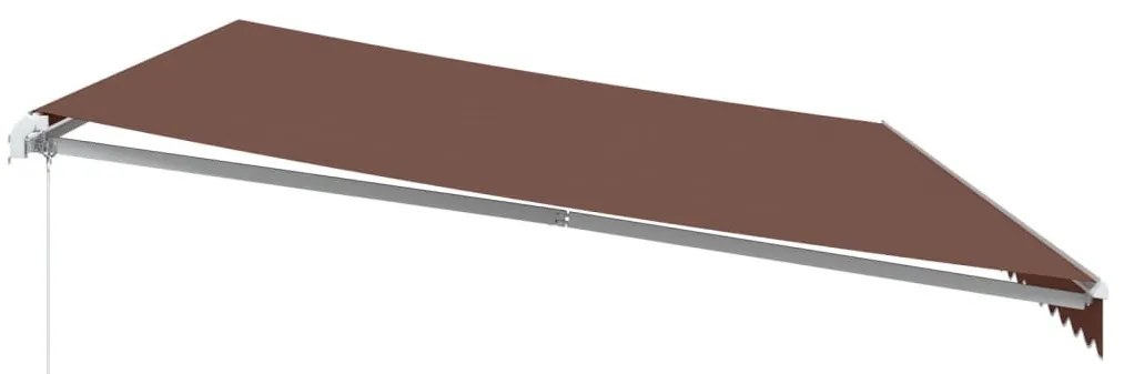 barna kézzel kihúzható LED-es napellenző 600 x 300 cm