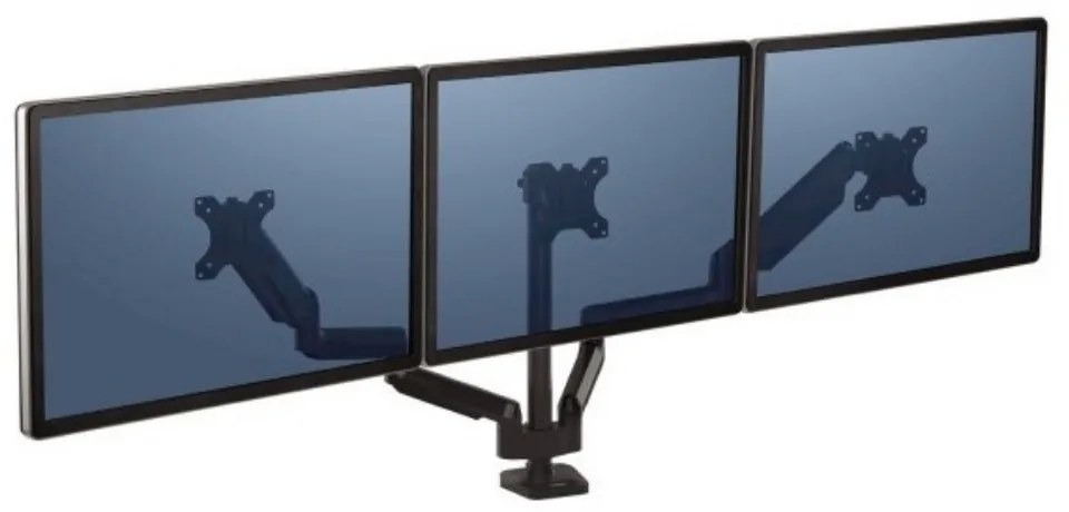 Fellowes Platinum 3 karos, egymás mellett elhelyezett monitortartó, fekete