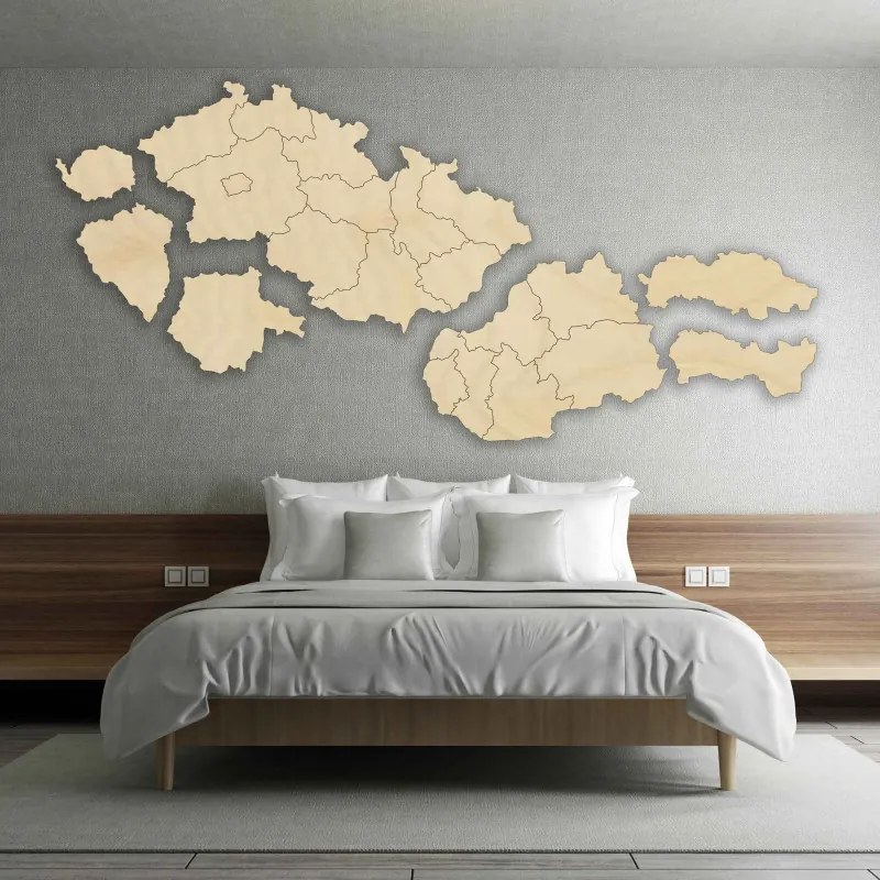 Szlovákia és Csehország fatérképe - PUZZLE