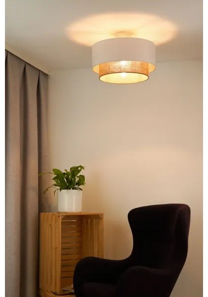 Duolla - Felületre szerelhető csillár BOHO 1xE27/15W/230V átm. 45 cm fehér/barna