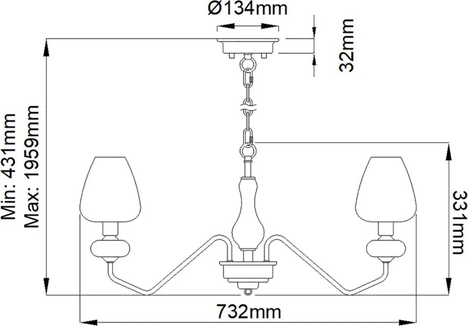 Elstead Lighting ARMAND DL-ARMAND3-AB Csillár 3x40W/E14