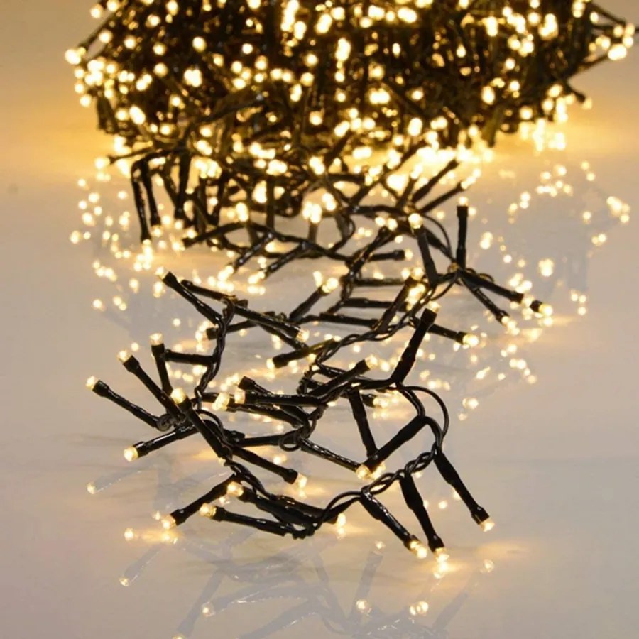 11,2 m-es 560 LED-es BOA fényfüzér, USB vagy napelemmel tölthető, meleg fehér, 8 világítási mód, időzíthető, távvezérlős