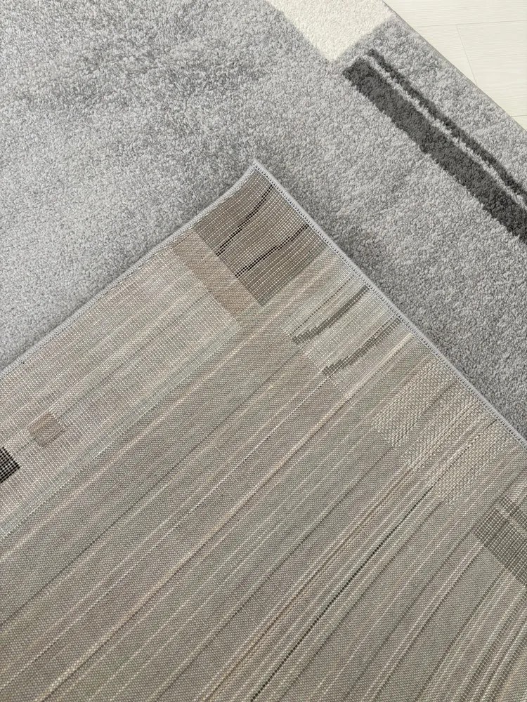 Nora 6037 szürke modern szőnyeg 80 cm-es szett