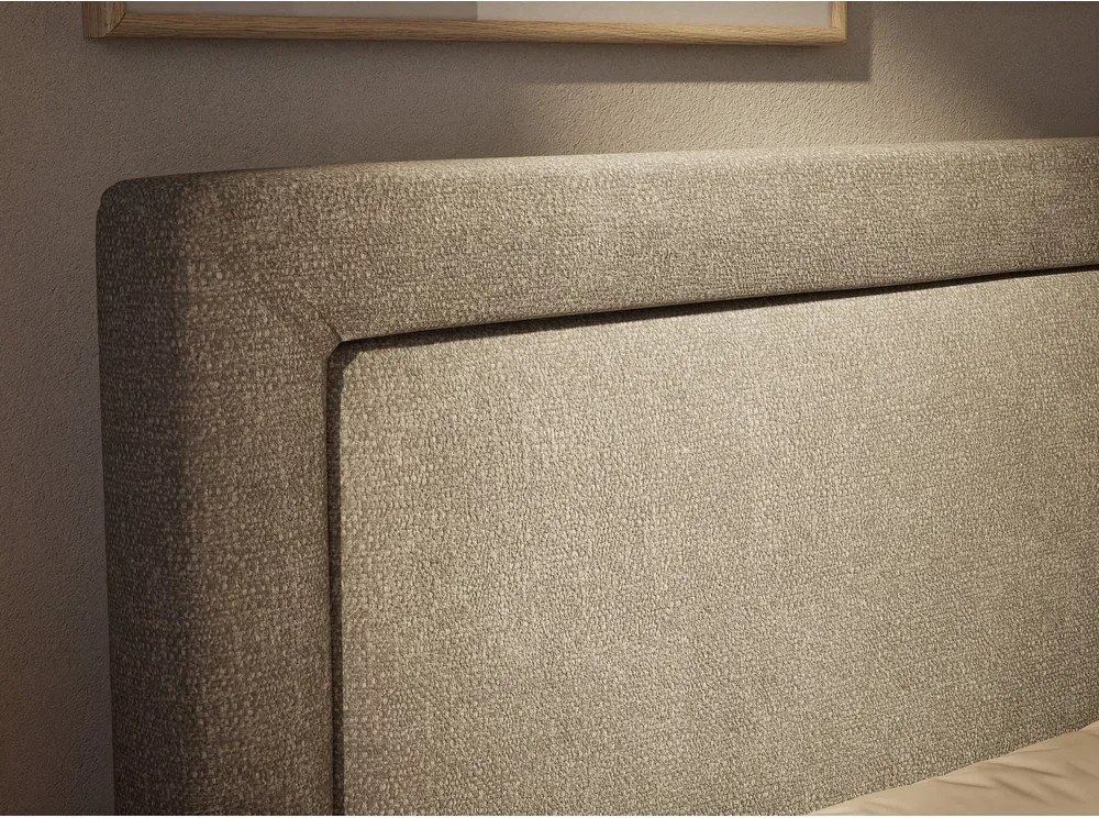 Szürkésbézs ágyneműtartós boxspring ágy 160x200 cm Fresco – Maison de Rêve