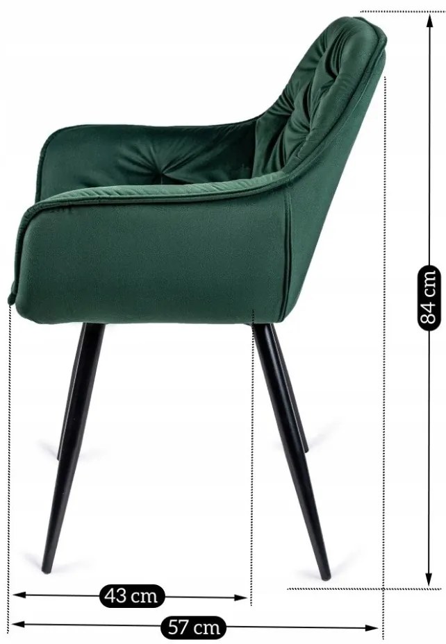 Zöld Bársony Étkezőszék. POLA