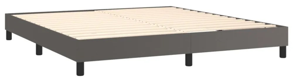 szürke műbőr rugós ágykeret 180x200 cm