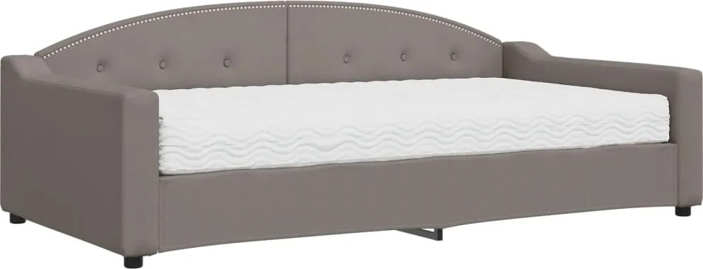vidaXL tópszínű szövet kanapéágy matraccal 100 x 200 cm