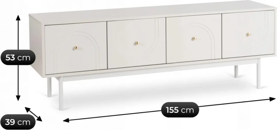 TV-szekrény 155 cm, kasmír MARLEN