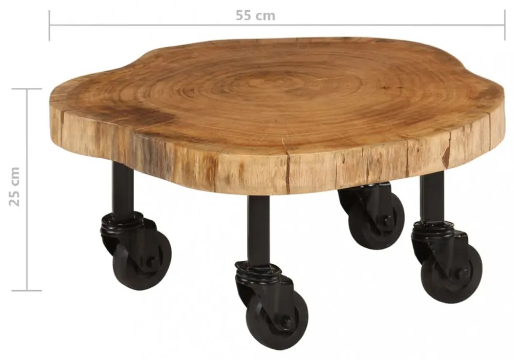 tömör akácfa dohányzóasztal 60 x 55 x 25 cm