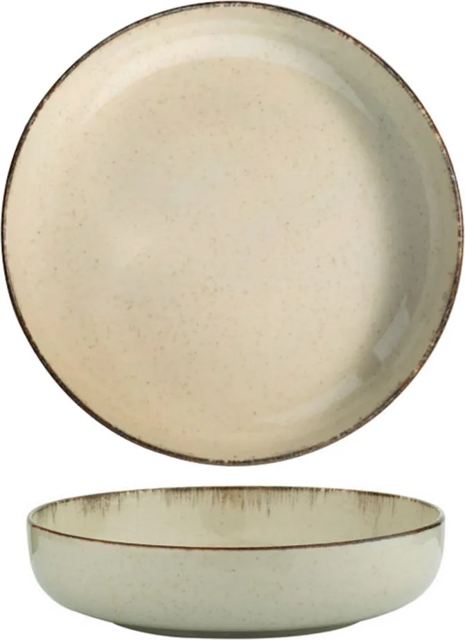 Tányérkészlet porcelán, fahéj, 24 darabos