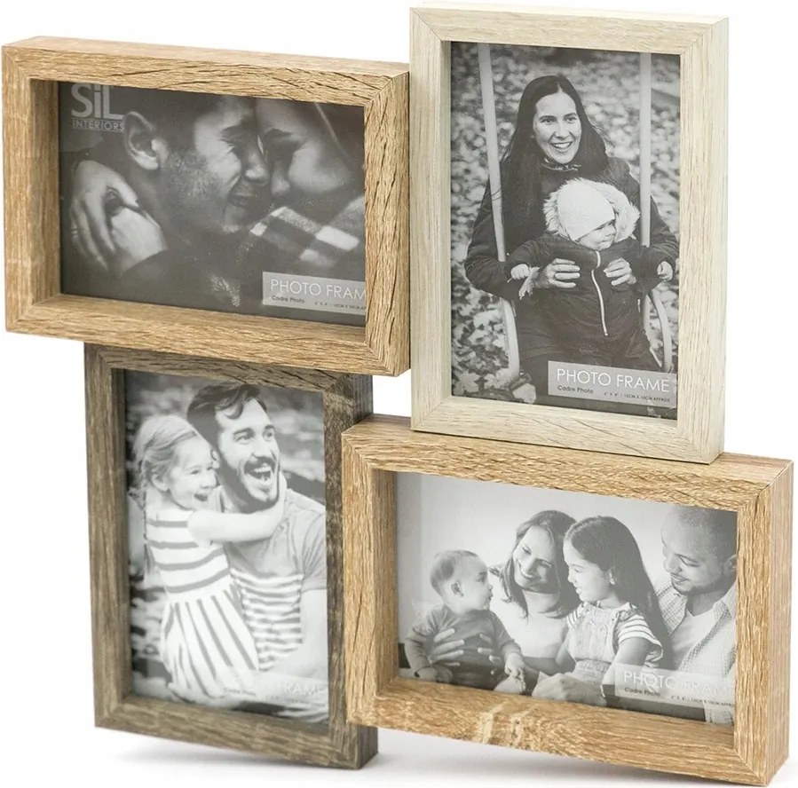 Fali Képkeret Barna 4 Képhez 10x15 Fa