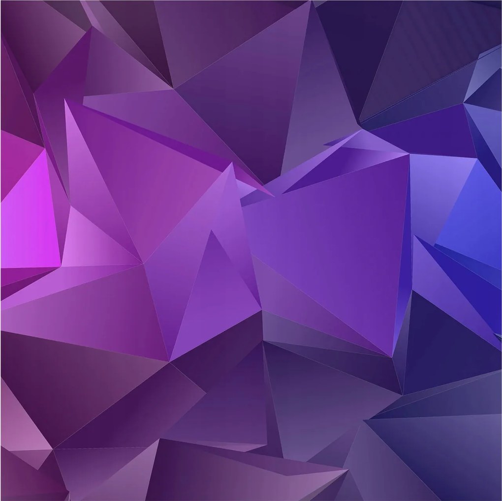 Divatos 3D Fali Tapéta Lila háromszögek 250x250 Ragasztóval