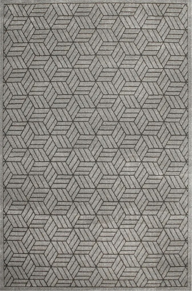 Szürke Grafit Szőnyeg Modern 3D Kétszintes Geometria Teno 120x170 cm
